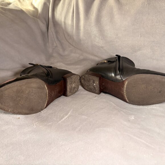 Tory Burch Jess Black Leather Ankle Boots with Gold Hardware, Size 8.5M - Picture 7 of 7